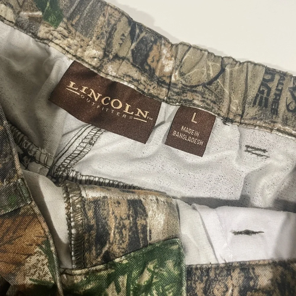 LINCOLN Youth Large Cargo Pants Camo Realtree Edge Hunting Boys Size L.